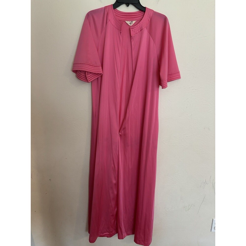 Vintage Vanity Fair Pink Peignoir Set Nightgown and Robe 2 Piece Small Zip Front - Picture 3 of 10